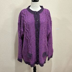 Aran Crafts Ireland Merino Wool Cardigan Sweater - XXL